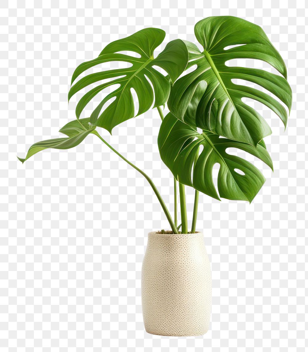 PNG  Plant leaf vase planter. AI generated Image by rawpixel.