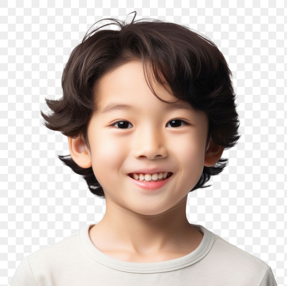 PNG  A young boy smile portrait happy. AI generated Image by rawpixel.