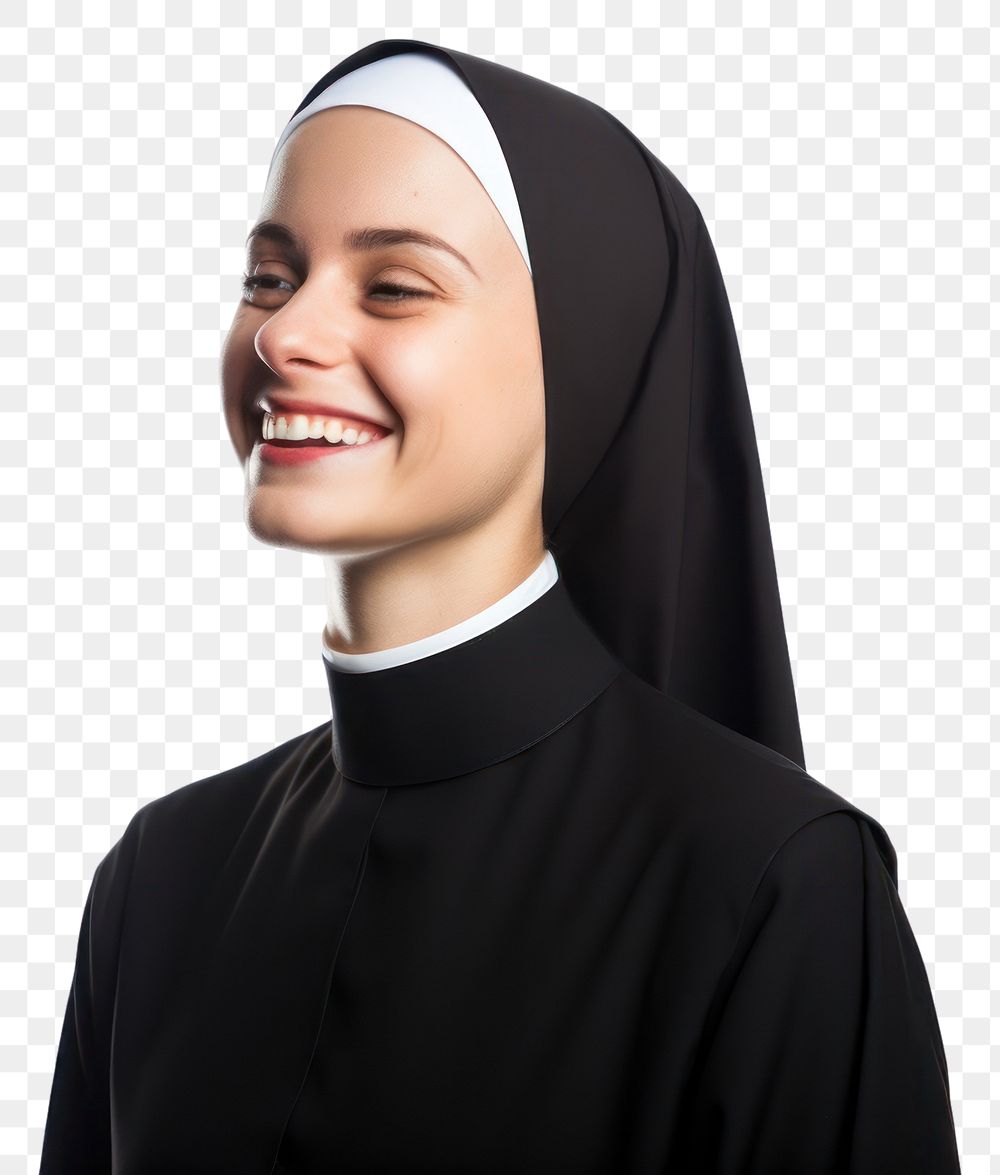 PNG Nun female adult smile. AI generated Image by rawpixel.