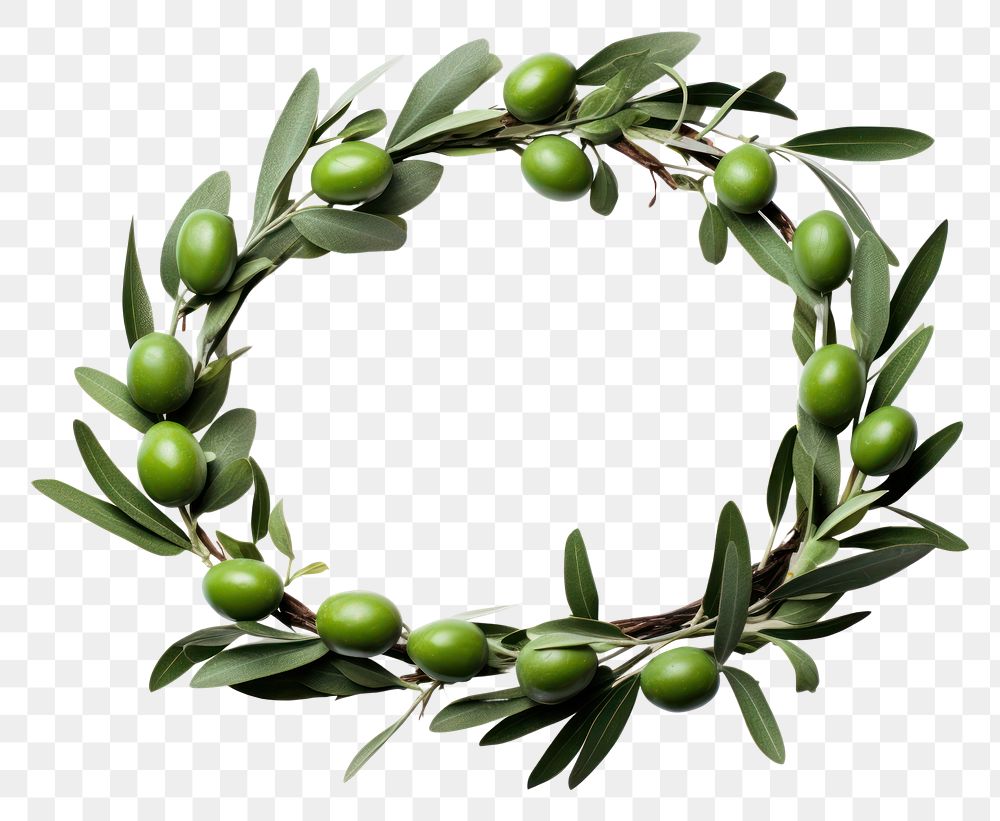 PNG  Olive wreath plant food. AI generated Image by rawpixel.