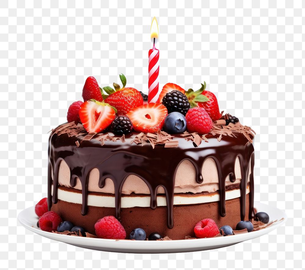 PNG Birthday cake strawberry dessert fruit. AI generated Image by rawpixel.