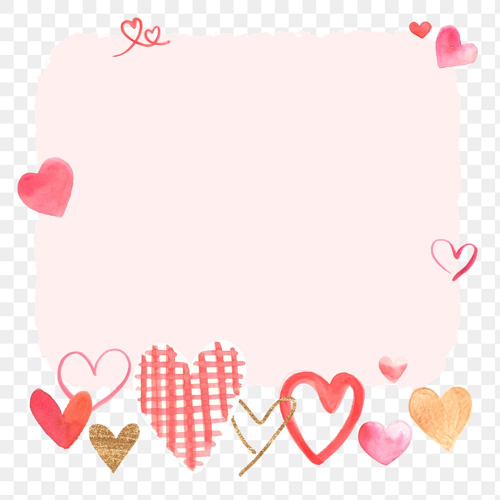 PNG Valentine's heart note element, transparent background