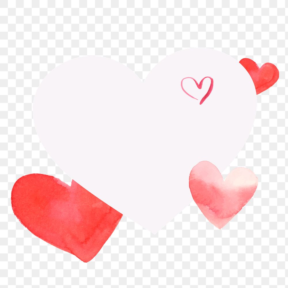 PNG Valentine's heart note element, transparent background