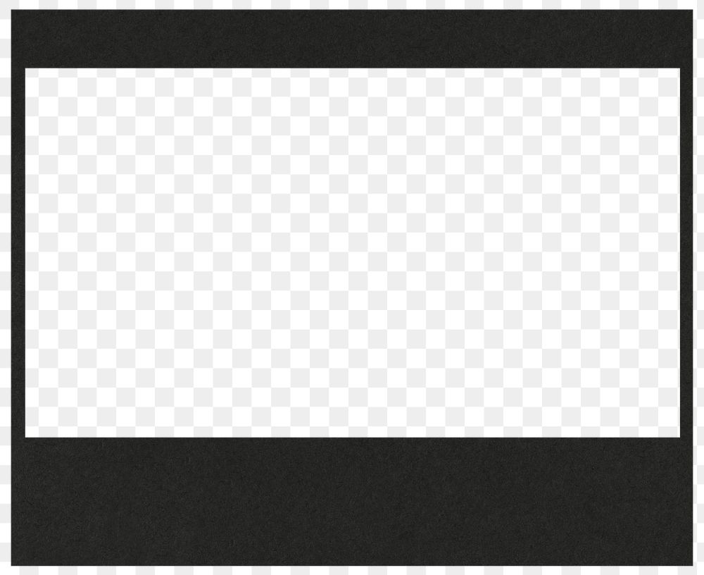 Black png instant film frame, transparent background