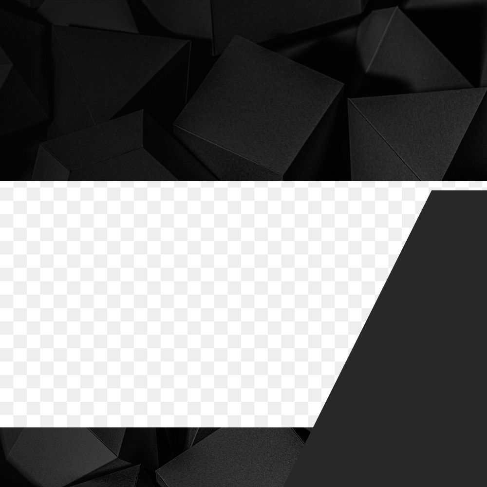 Black frame png abstract pattern, transparent background
