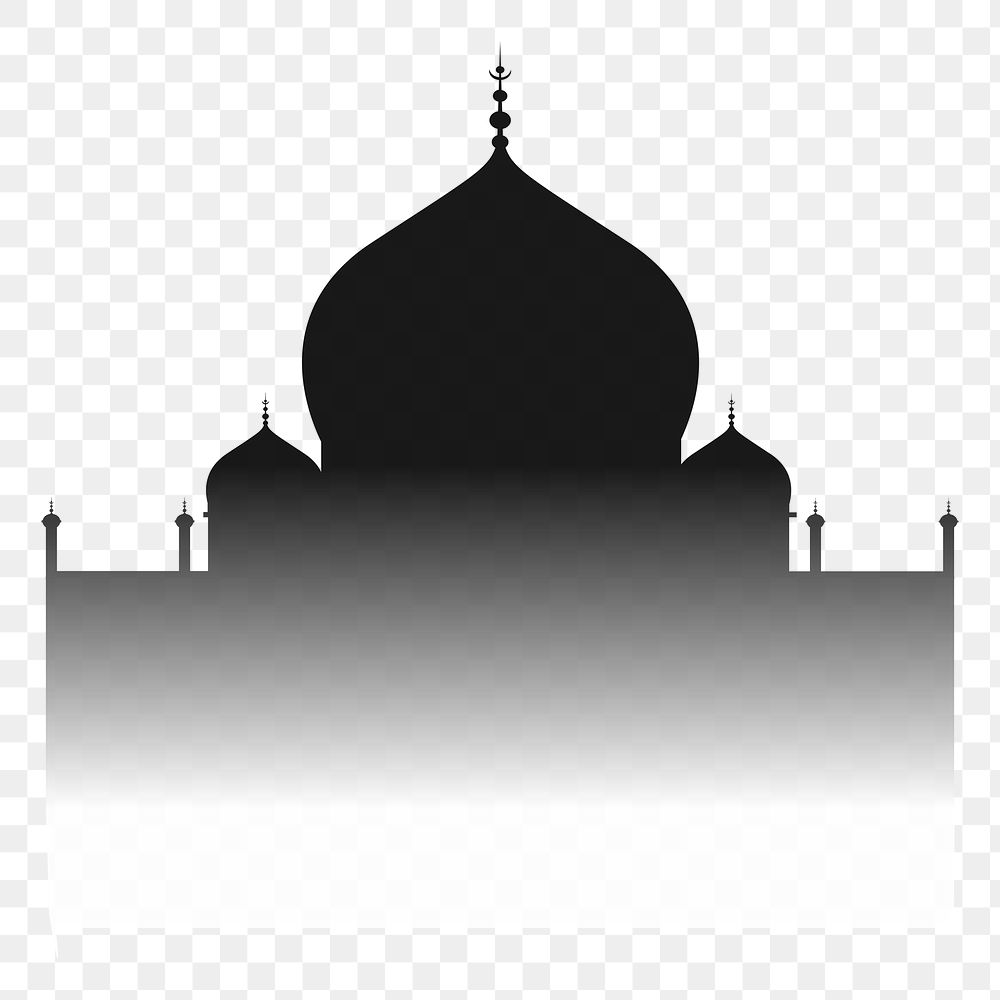 PNG Mosque temple silhouette, transparent background
