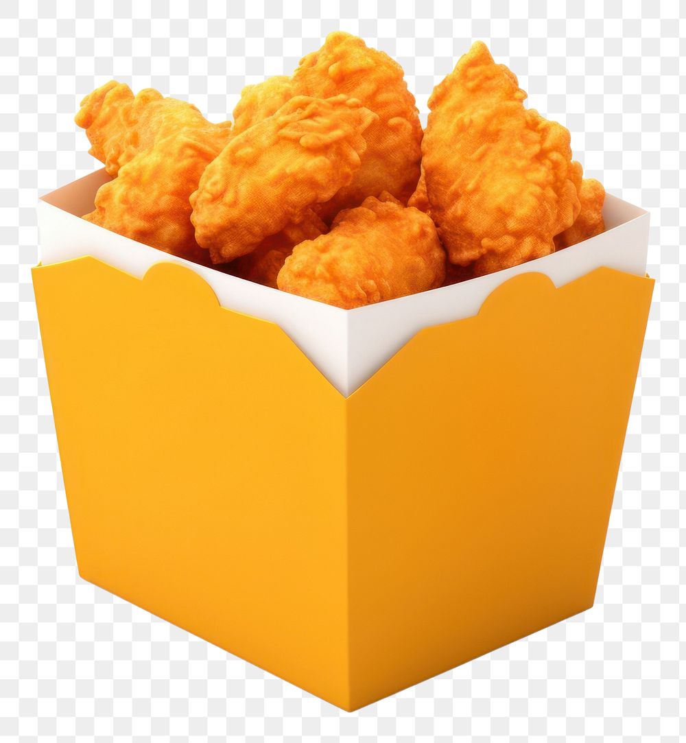 PNG Fried food box white background. AI generated Image by rawpixel.