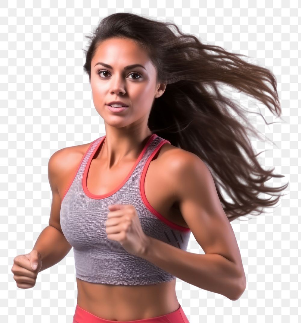PNG Young amarican sport woman running jogging sports. AI generated Image by rawpixel.