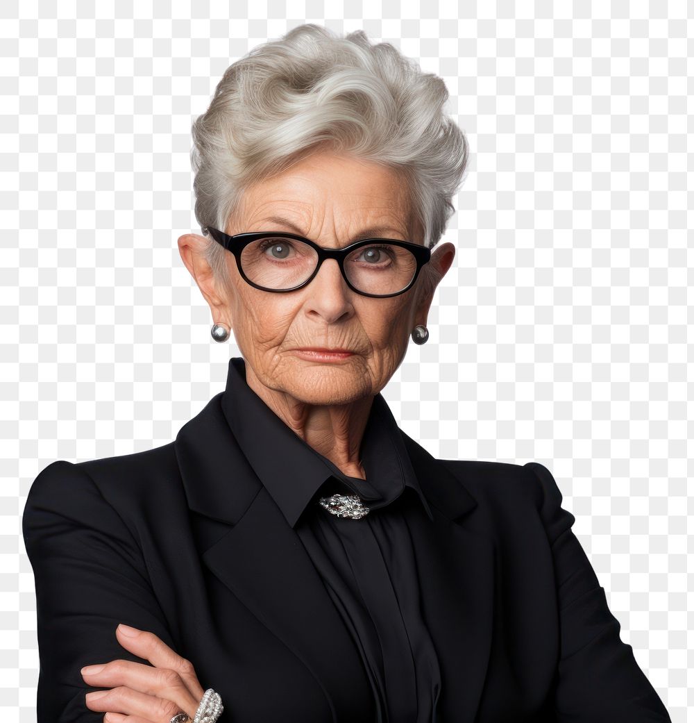 PNG Europe old business woman portrait glasses serious. AI generated Image by rawpixel.