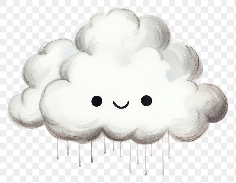 PNG Raining cloud drawing sketch white. 