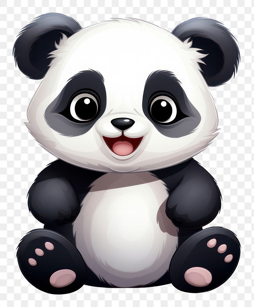 PNG  Panda cartoon mammal bear. AI generated Image by rawpixel.