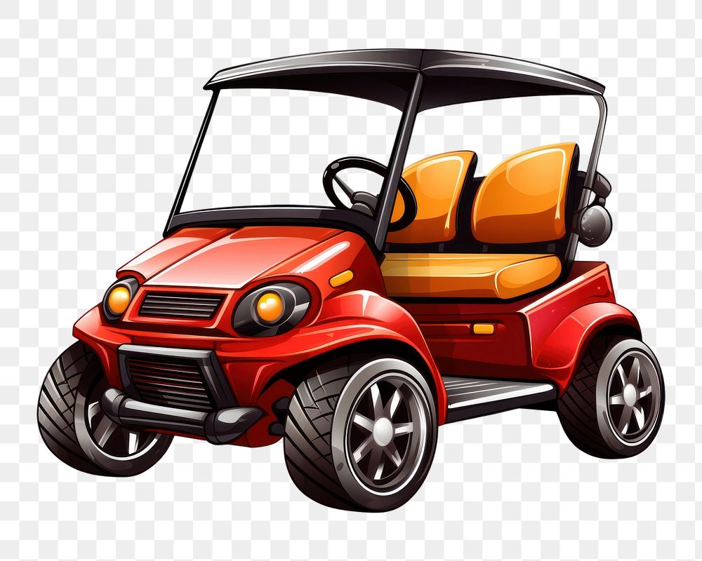 PNG Golf car vehicle cartoon wheel. 