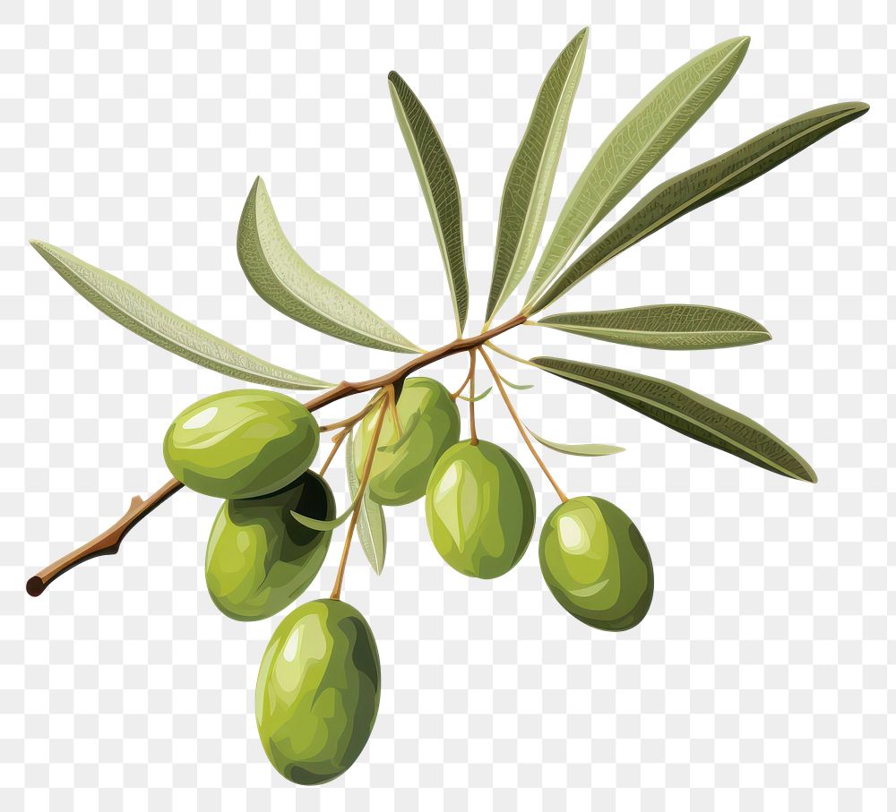 PNG Olive branch plant olive leaf. AI generated Image by rawpixel.