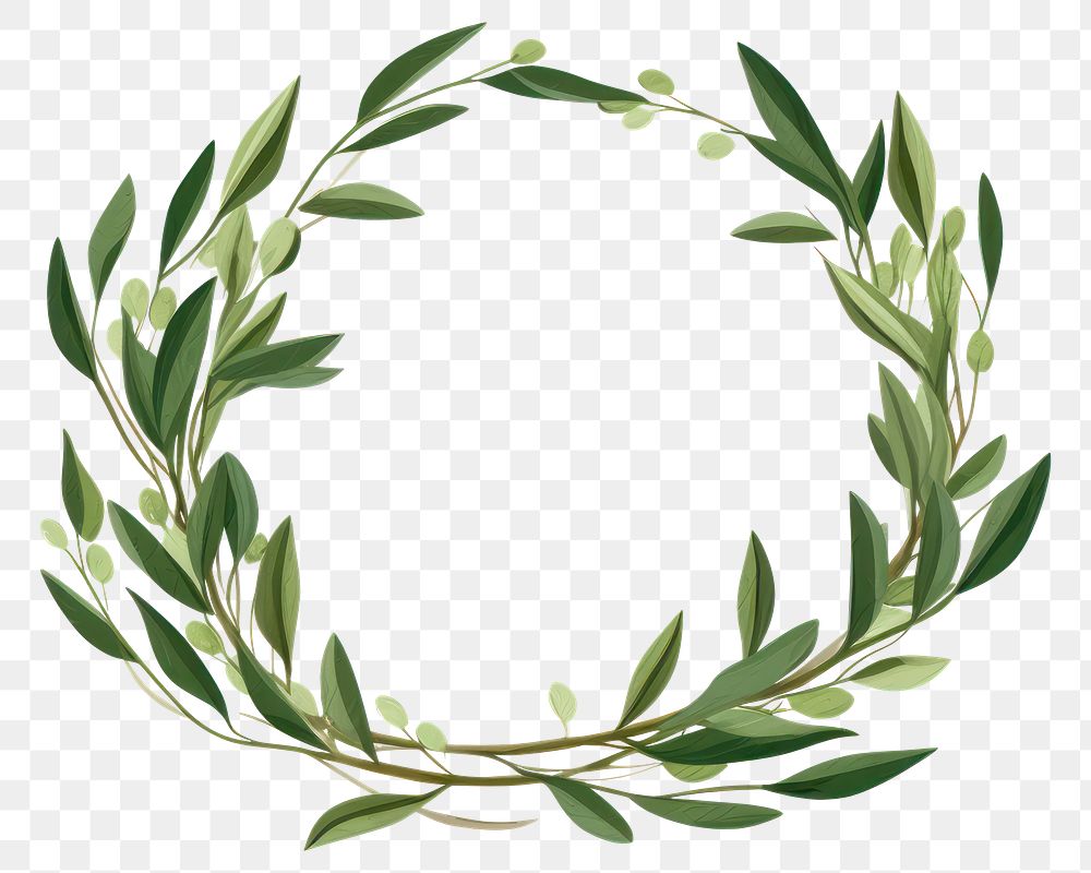 PNG Olive branch wreath circle plant. 