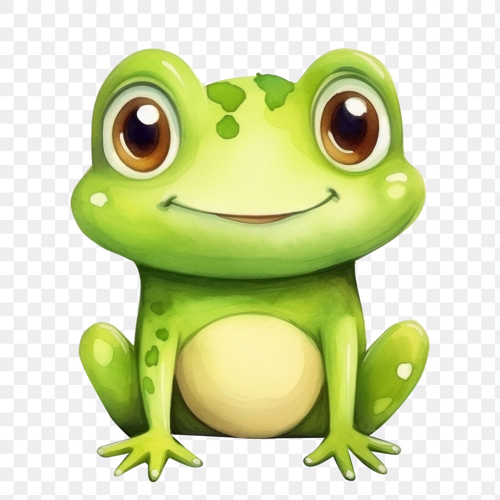 PNG Frog green amphibian cartoon. 