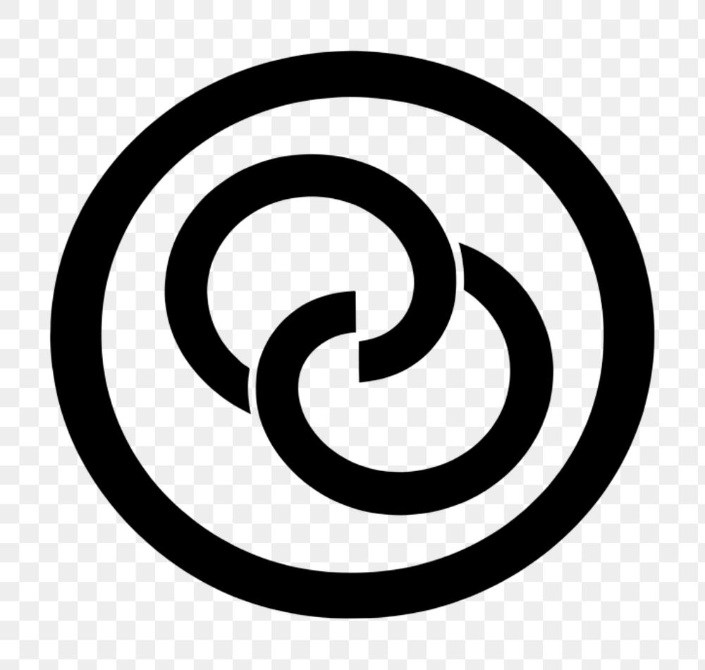 PNG Harmony wellness icon spiral black white. AI generated Image by rawpixel.