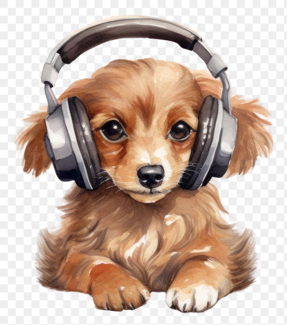 PNG Dog technology headphones headset mammal. 