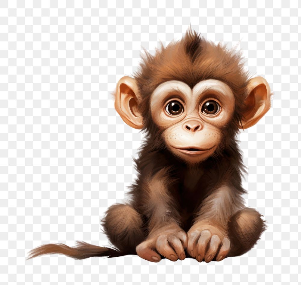 PNG Monkey wildlife cartoon mammal. AI generated Image by rawpixel.