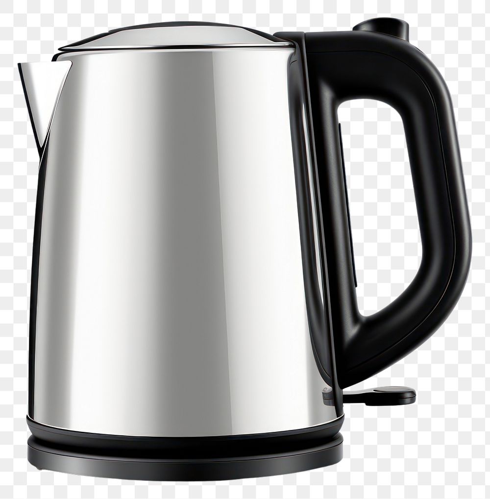 PNG Electric stainless steel kettle white background coffeemaker appliance. AI generated Image by rawpixel.