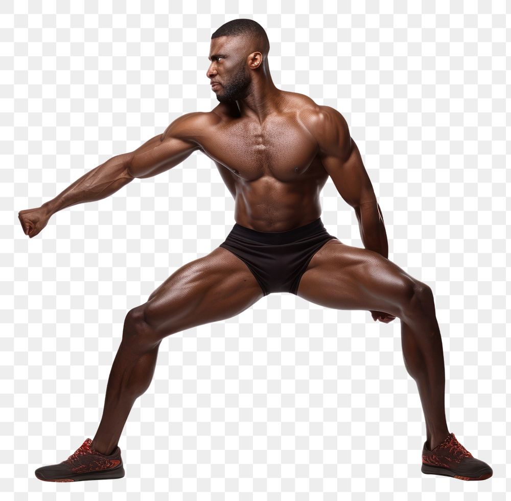 PNG  Stretching muscle sports adult man. AI generated Image by rawpixel.
