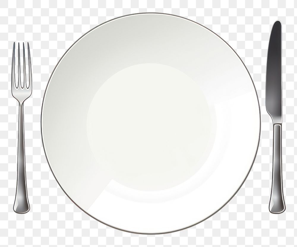PNG Plate knife cutlery dinner. AI generated Image by rawpixel.