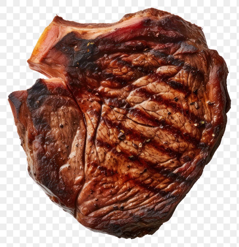 PNG  Grilled ribeye steak meat food pork. AI generated Image by rawpixel.