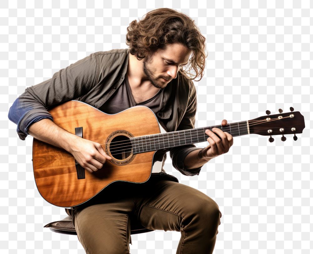 PNG Man Playing a Guitar guitar musician adult. AI generated Image by rawpixel.
