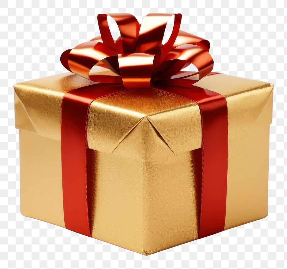 PNG Gift ribbon gold box