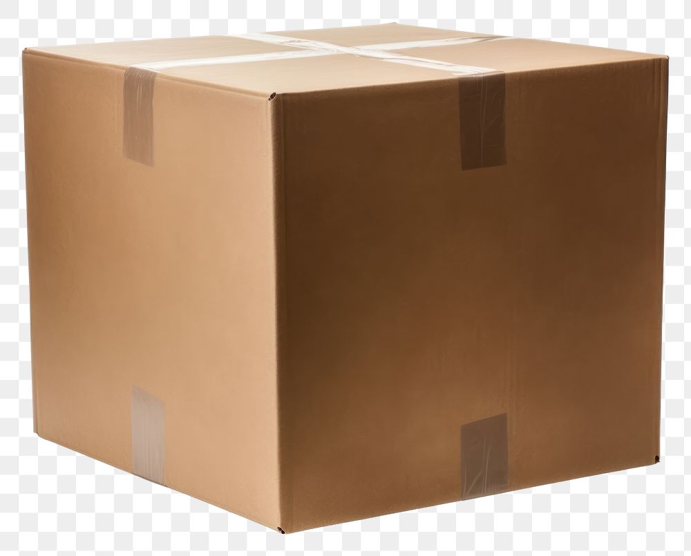 PNG Parcel box cardboard carton white background. AI generated Image by rawpixel.