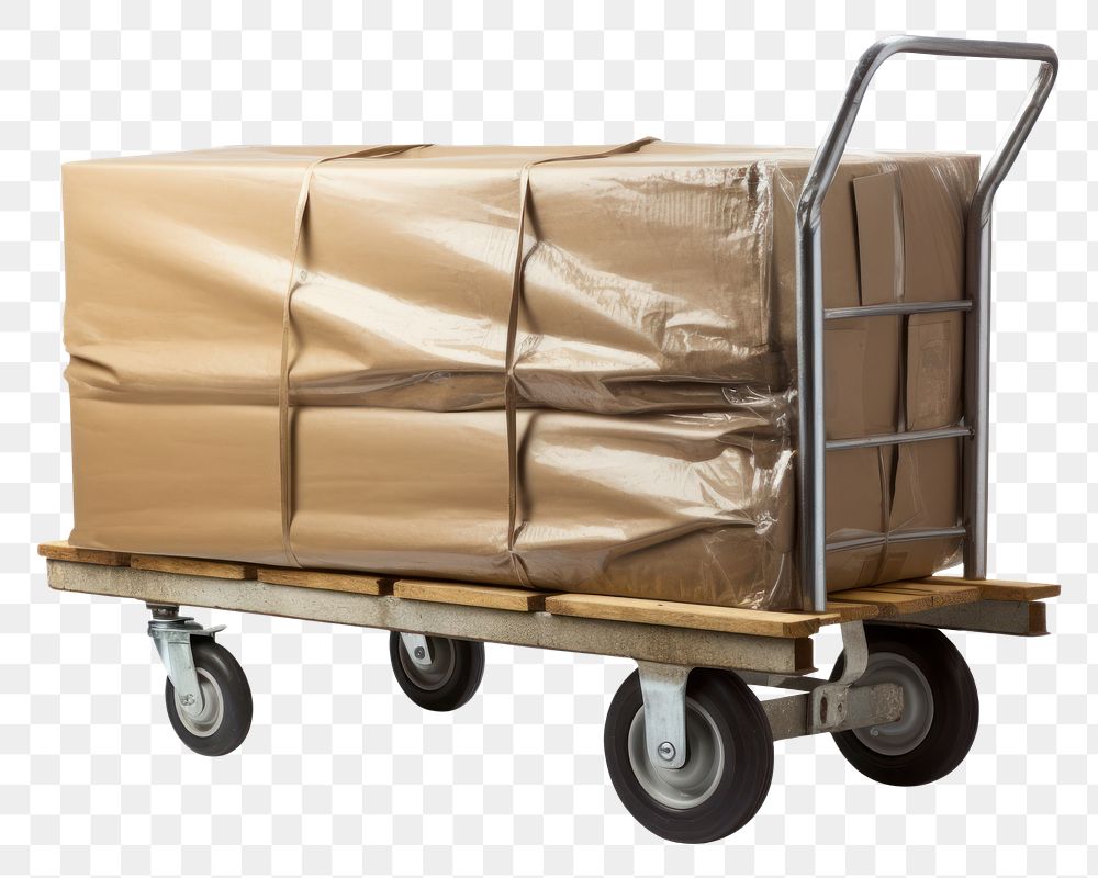 PNG Parcel cart cardboard carriage vehicle. 