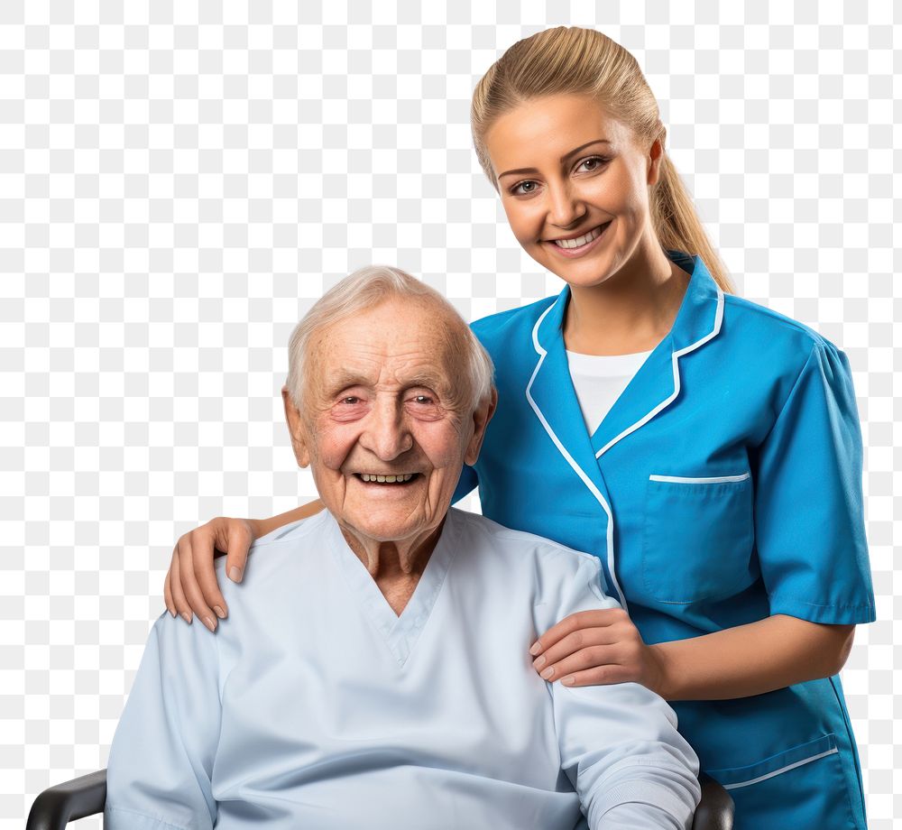 PNG Nurse patient adult white background. AI generated Image by rawpixel.