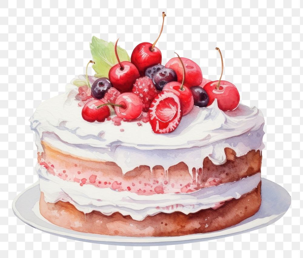 PNG Cake dessert fruit cream. AI generated Image by rawpixel.