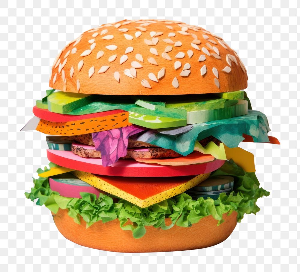 PNG Veggie burger food hamburger vegetable. AI generated Image by rawpixel.