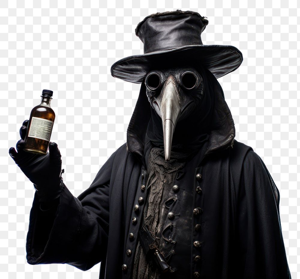 PNG Plague doctor bottle adult white background. 