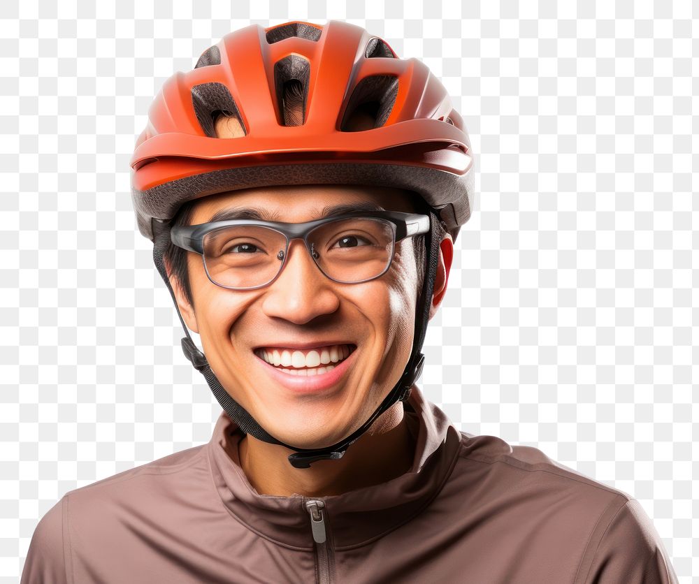 PNG Helmet portrait smile adult. AI generated Image by rawpixel.