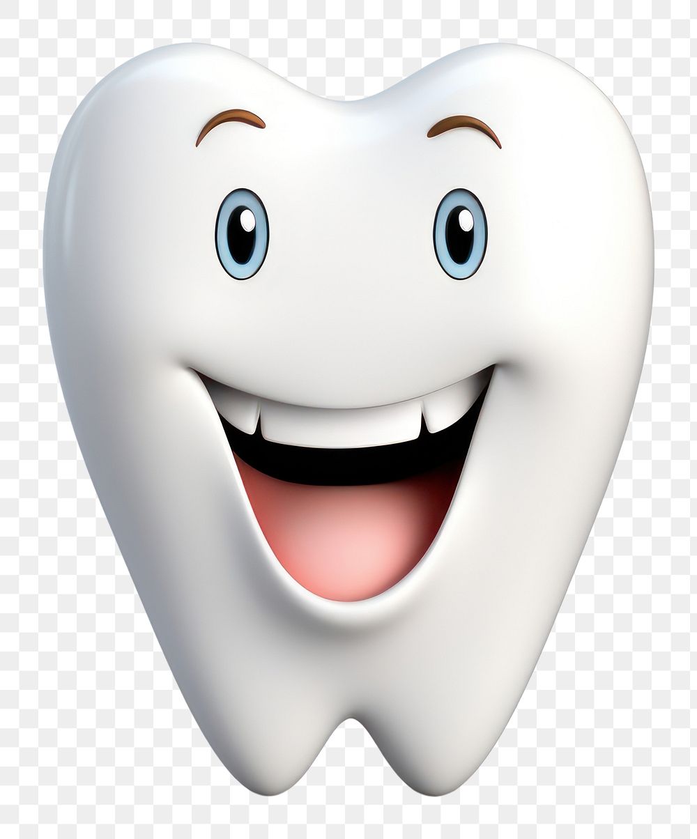 PNG Tooth cartoon white smiling. AI generated Image by rawpixel.