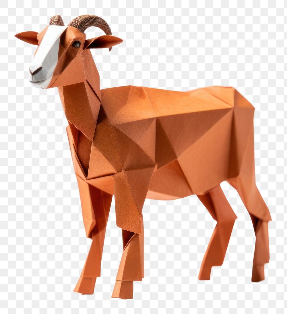 PNG  Goat livestock origami mammal. AI generated Image by rawpixel.