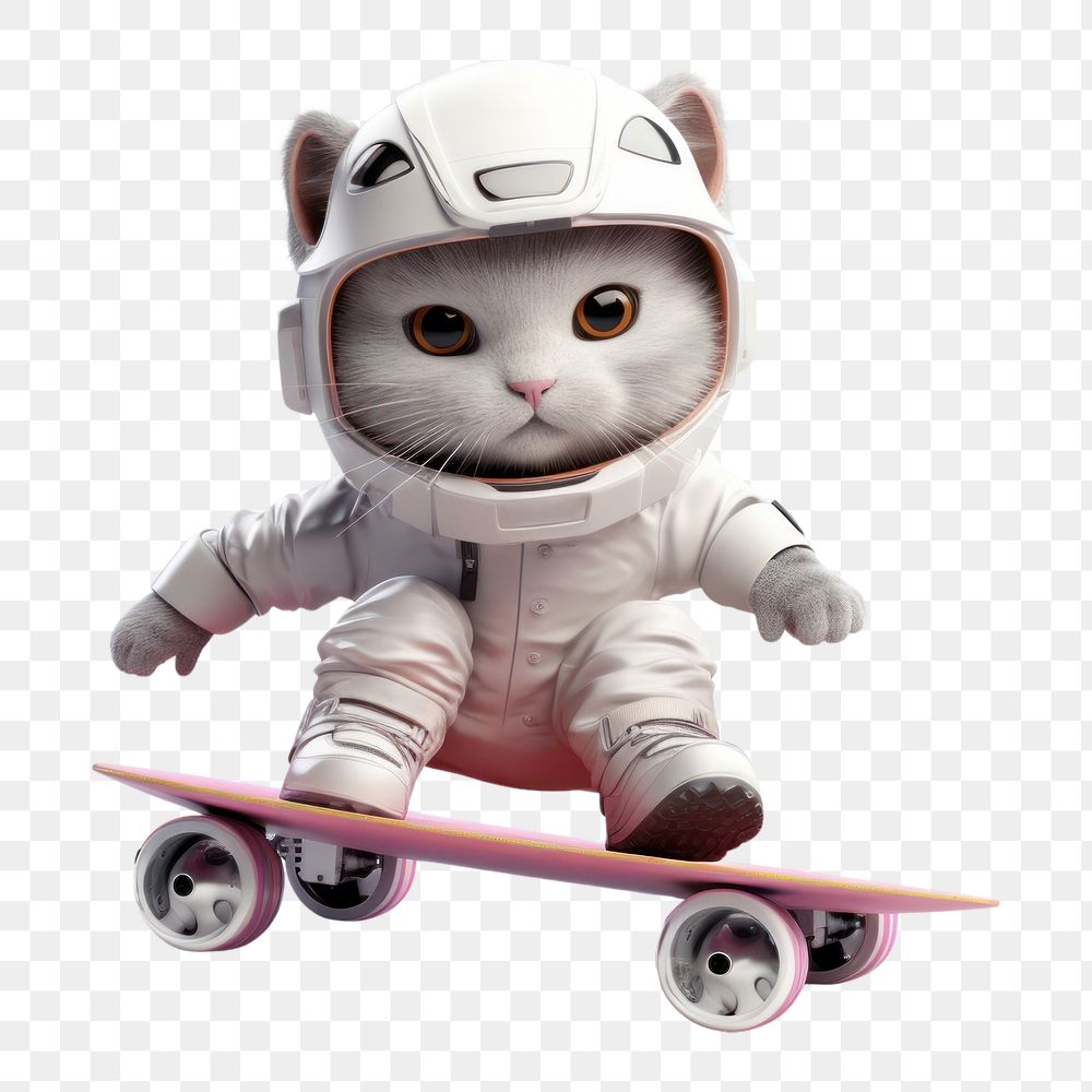 PNG  Astronaut skateboard toy representation. AI generated Image by rawpixel.