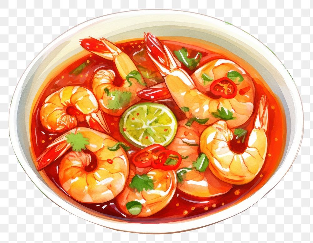 PNG  Tom Yum food soup shrimp. AI generated Image by rawpixel.