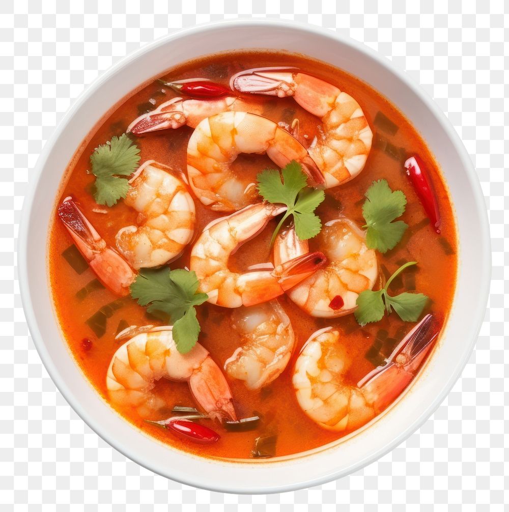 PNG Tom Yum shrimp food soup. AI generated Image by rawpixel.