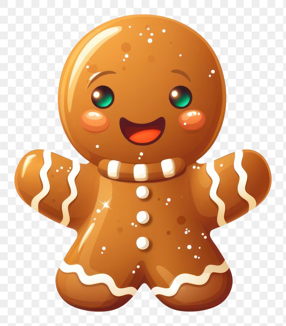 PNG  Christmas cartoon gingerbread cookie food. AI generated Image by rawpixel.