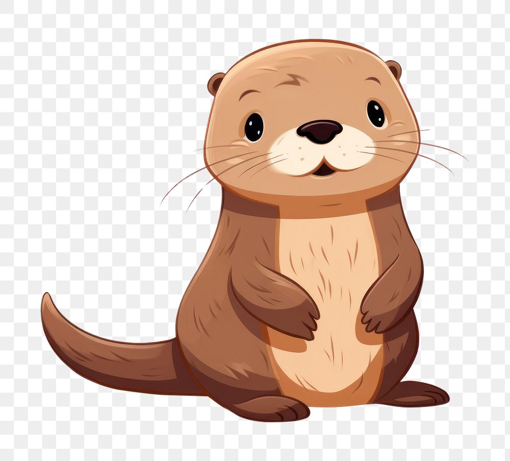 PNG  Cute png otter wildlife animal. AI generated Image by rawpixel.