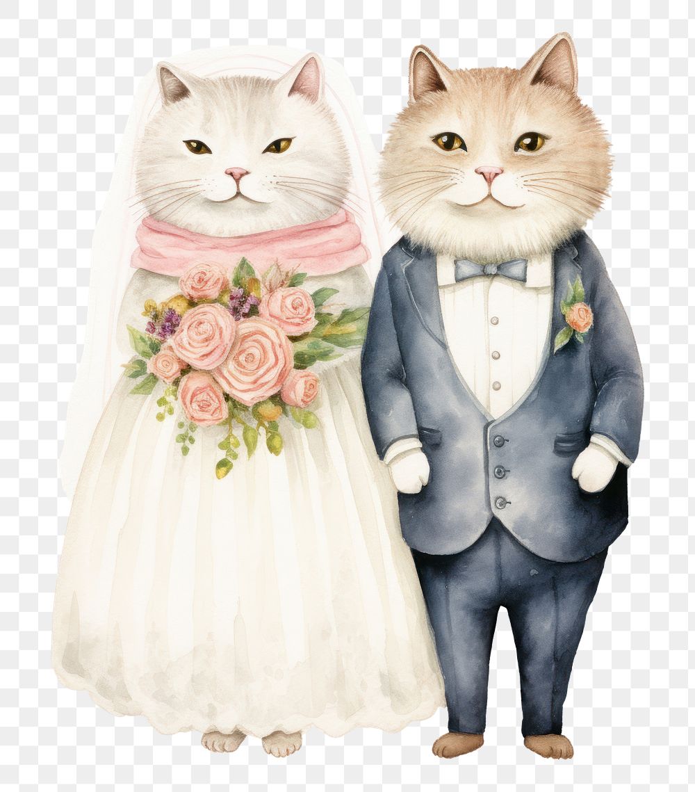 PNG  Wedding dress mammal animal adult. AI generated Image by rawpixel.
