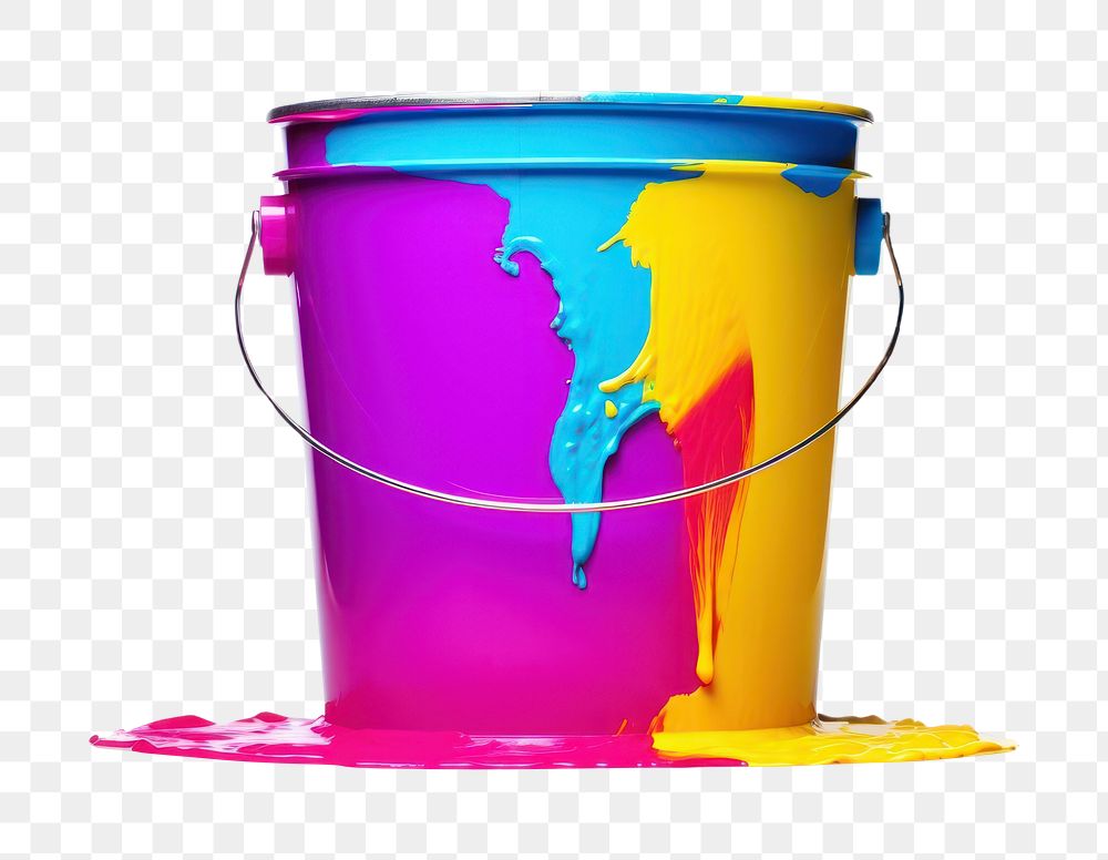 PNG  Color bucket paint white background. AI generated Image by rawpixel.