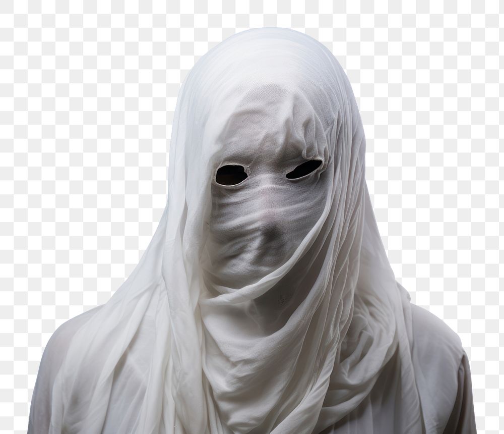 PNG  Creepy white veil white background. AI generated Image by rawpixel.