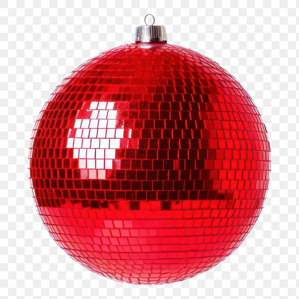 PNG  Disco ball hanging sphere red. AI generated Image by rawpixel.