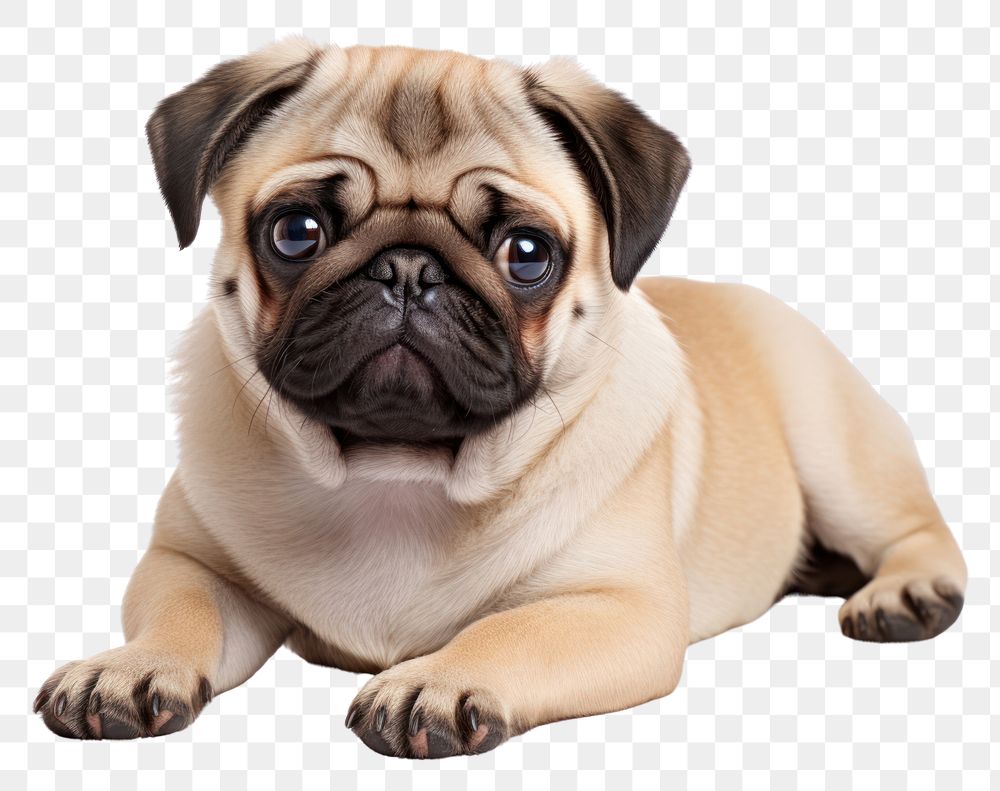 PNG Cute dog pug animal mammal. 