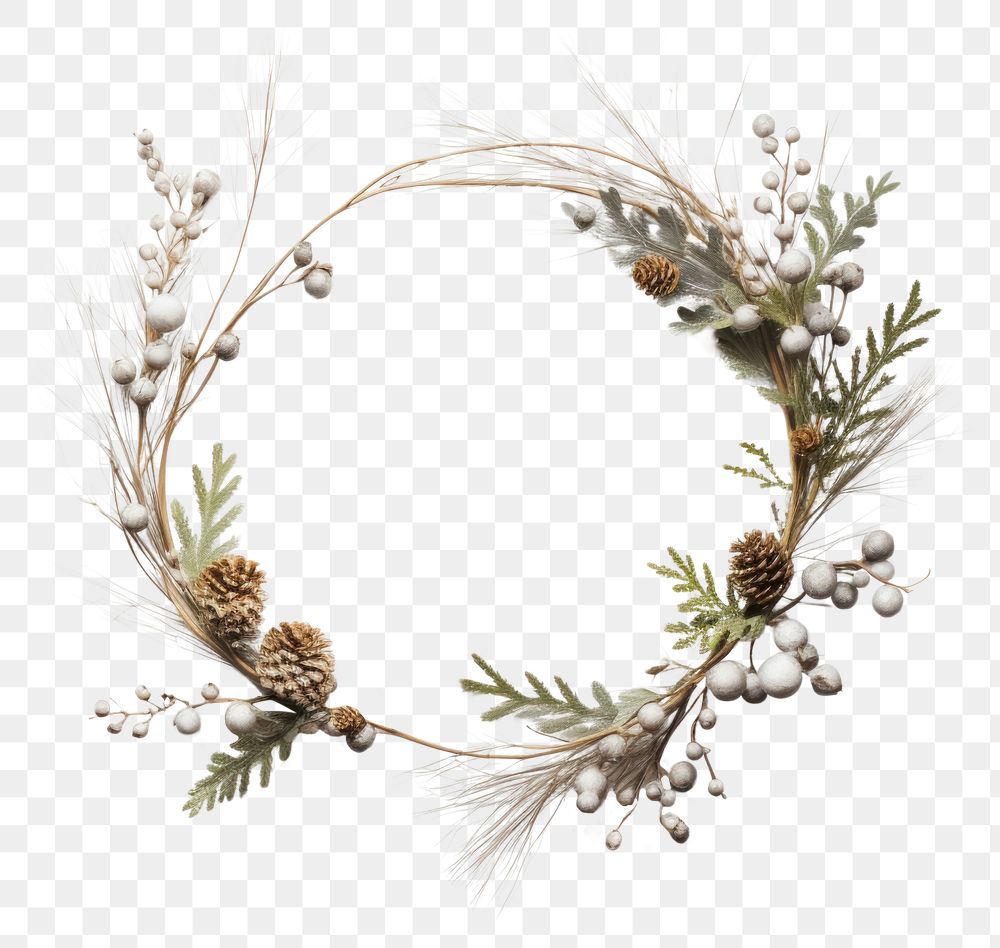 PNG  Christmas frame wreath jewelry plant. 
