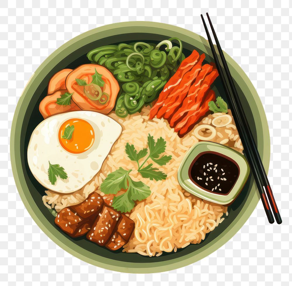 PNG Chopsticks noodle lunch plate. AI generated Image by rawpixel.