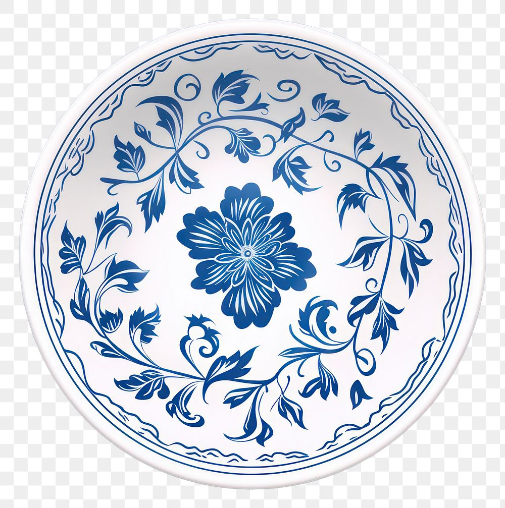 PNG Porcelain pattern plate tableware. 